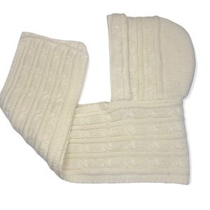 Ivory Color Hodded Scarf Onesize